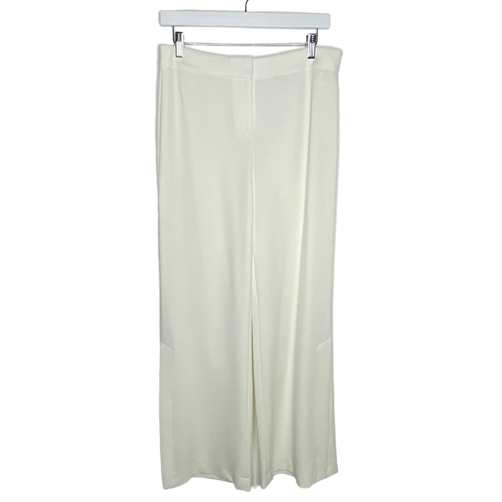 Theory Womens Size 6 Ivory High Slit Crepe Dress Pants Trousers Wide Leg NEW - Picture 1 of 8